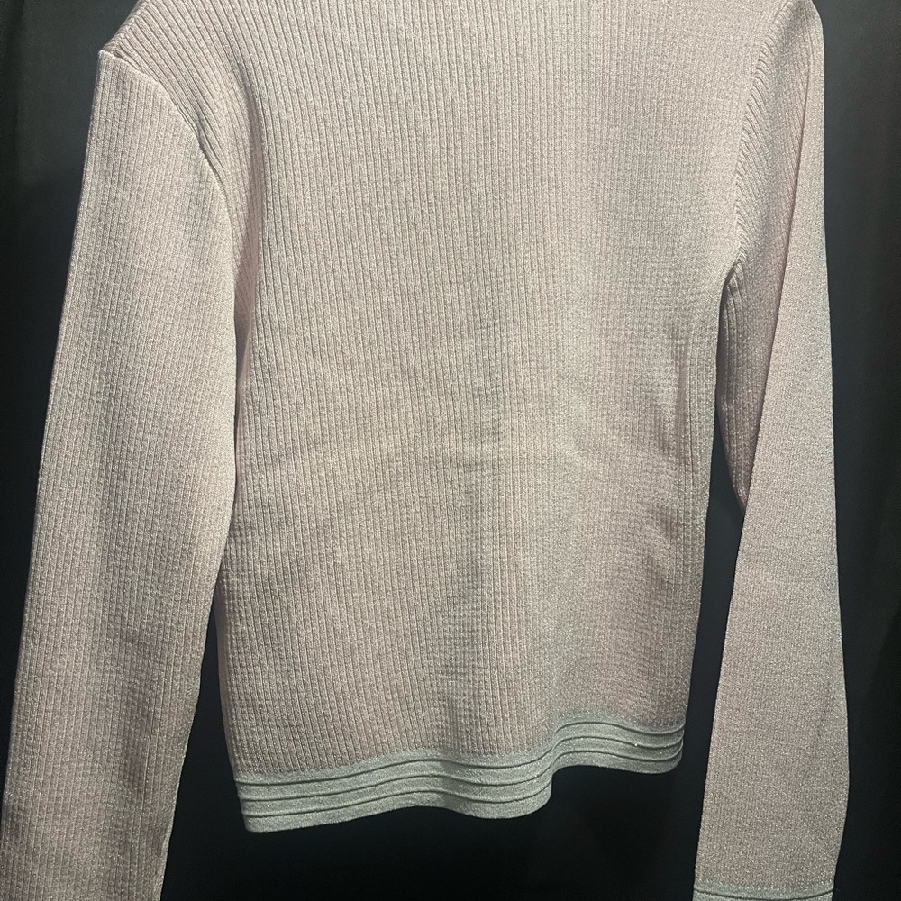 OOLALA Shimmer Ribbed Knit Cardigan In Pink - Picture 4 of 7